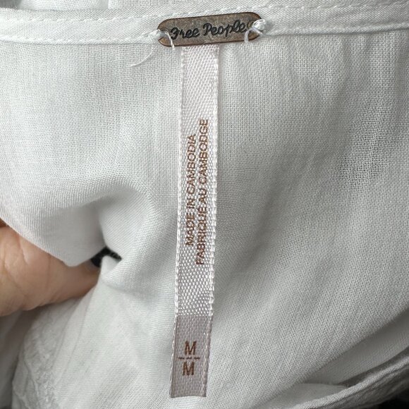 Free People Highland Tee Oversized Swing Knit Top Casual Linen Blend Size Medium - Picture 6 of 11